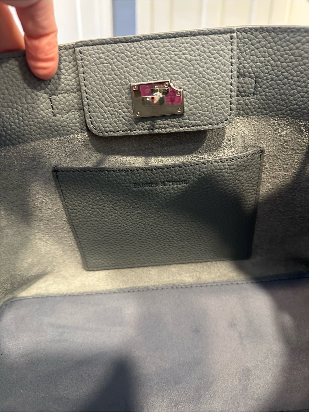 NEW Parker & Hyde steel grey Pebbled Leather Designer inspired Satchel/handbag - Picture 14 of 16